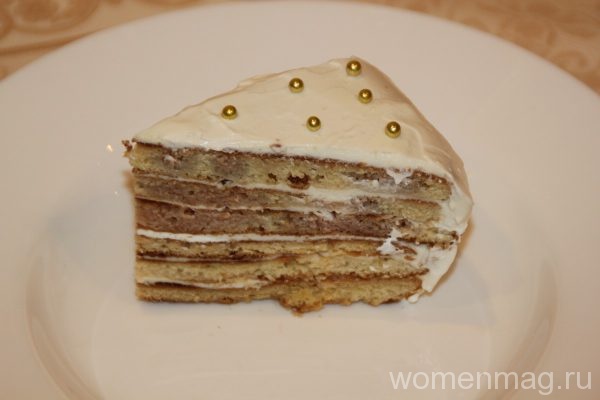 Торт Снежинка со сметанным кремом и коржами со сковороды