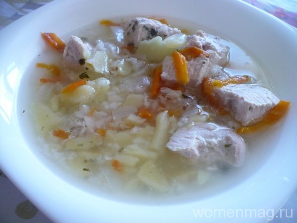 Суп с индейкой и рисом в мультиварке