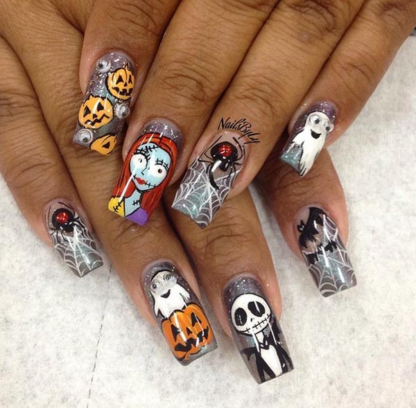Рисунки на ногтях для Хэллоуина