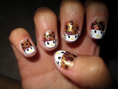 Леопардовый рисунок на ногтях