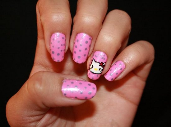 Идеи рисунков для ногтей Hello Kitty