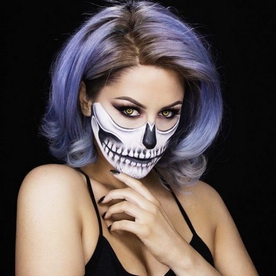 Рисунки на лице: идеи макияжа череп на Хэллоуин