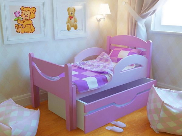 Детские раздвижные кровати с бортиками