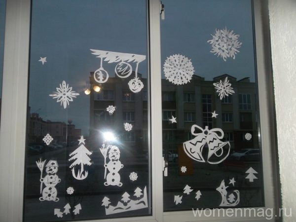 Новогодние украшения на окна своими руками