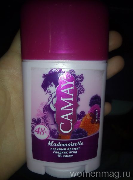 Твердый дезодорант-антиперспирант Camay Mademoiselle с ароматом сладких ягод