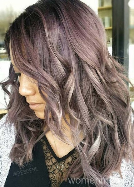 Шоколадный лиловый цвет волос
