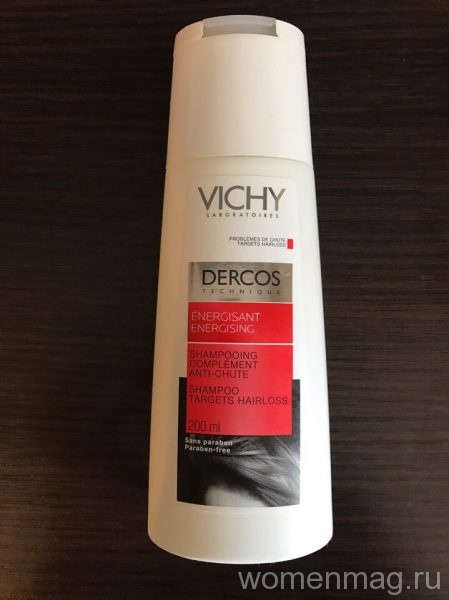 Тонизирующий шампунь против выпадения волос Vichy Dercos с Аминексилом и витаминами