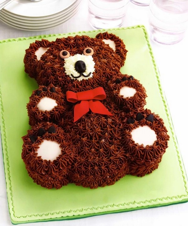 Как украсить торт в виде медведя