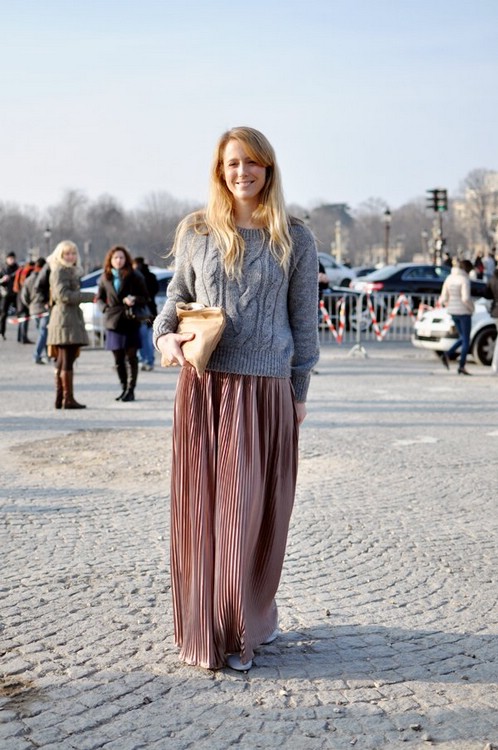 Длинные юбки зимой как и с чем носить