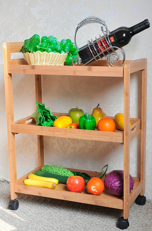 Этажерка для овощей деревянная на кухню
