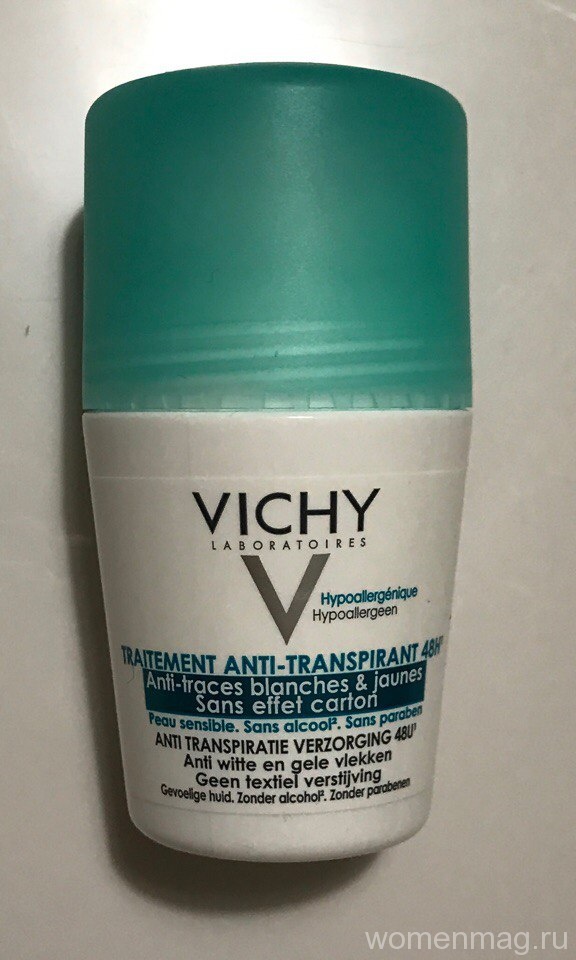 Дезодорант-антиперспирант Vichy 48H Anti-Perspirant против белых и желтых пятен на одежде — достойная замена дезодорантам из масс-маркета